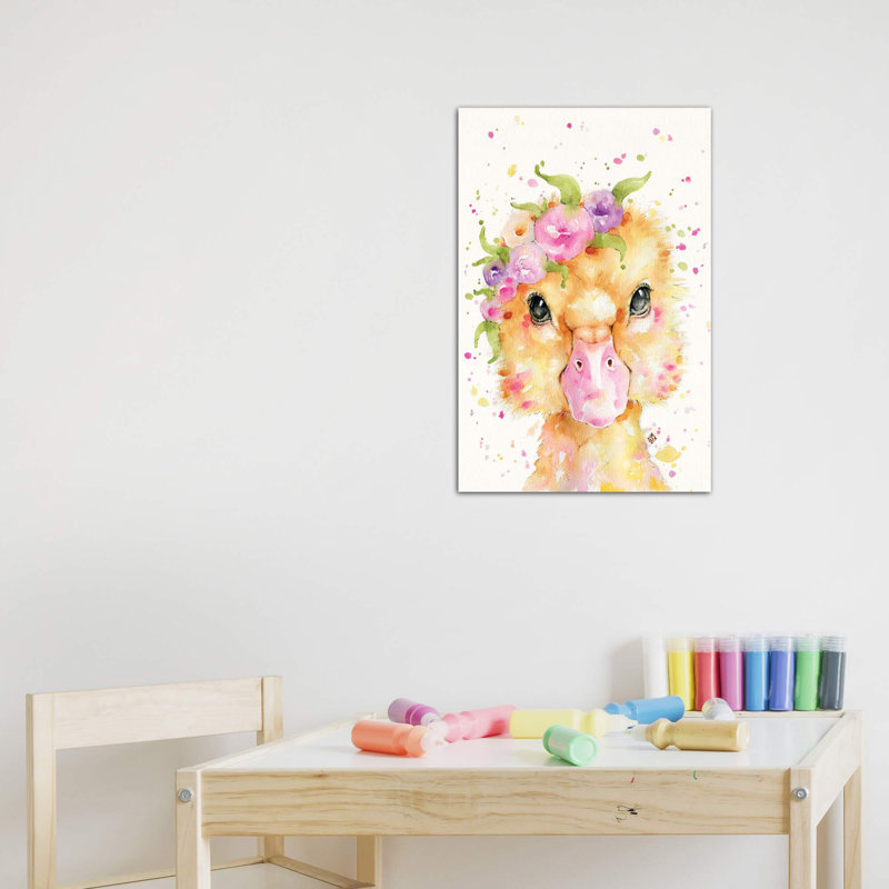 «Little Duck» par Sillier Than Sally - reproduction d'art, Toile tendue, Pas de tapis, H 12 po x l 8 po x P 0,75 po