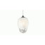 Luminaire suspendu en chrome 1 lumière avec abat-jour en verre blanc-1608752366