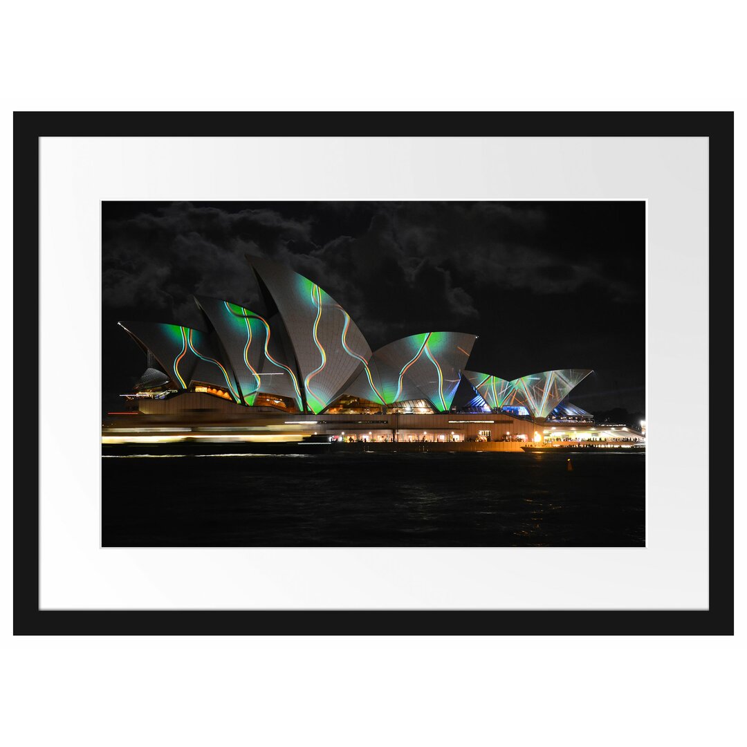 Gerahmtes Poster Sydney Opera House Beleuchtung