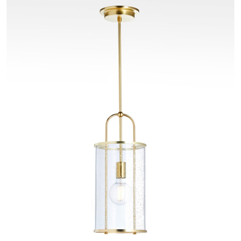 Lustre cylindrique à intensité variable Eckhold Yeon, Or antique, Transparent, H 42 po x l 8 po x P 8 po