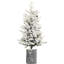 Arbre de Noël enneigé 6,5 pi avec 350 lumières DEL blanc chaud, 1386 pointes Pe +, 31 pieds en pin et base de pot pour une décoration décorative élégante