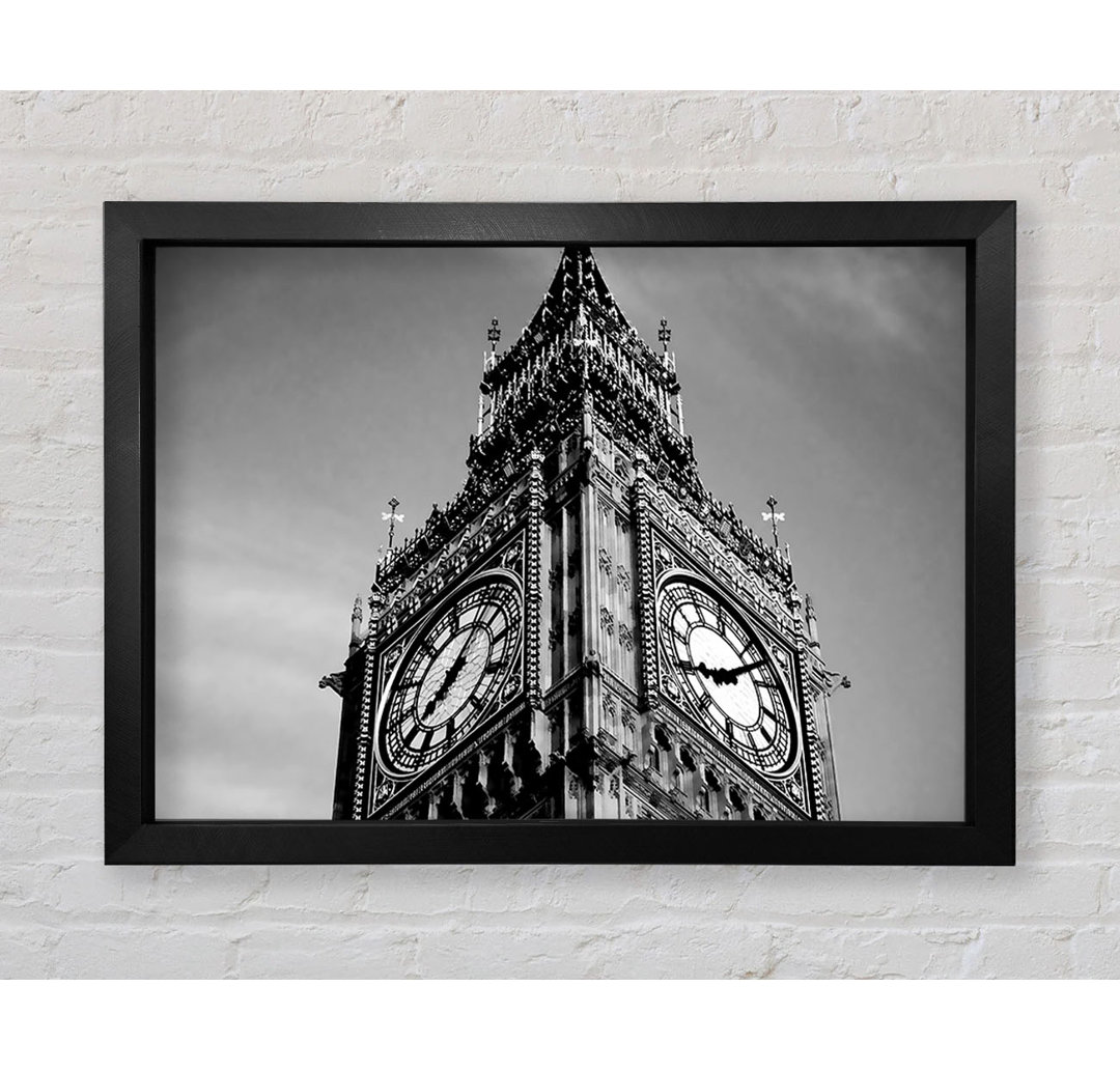 London Big Ben Nahaufnahme B N W - Druck