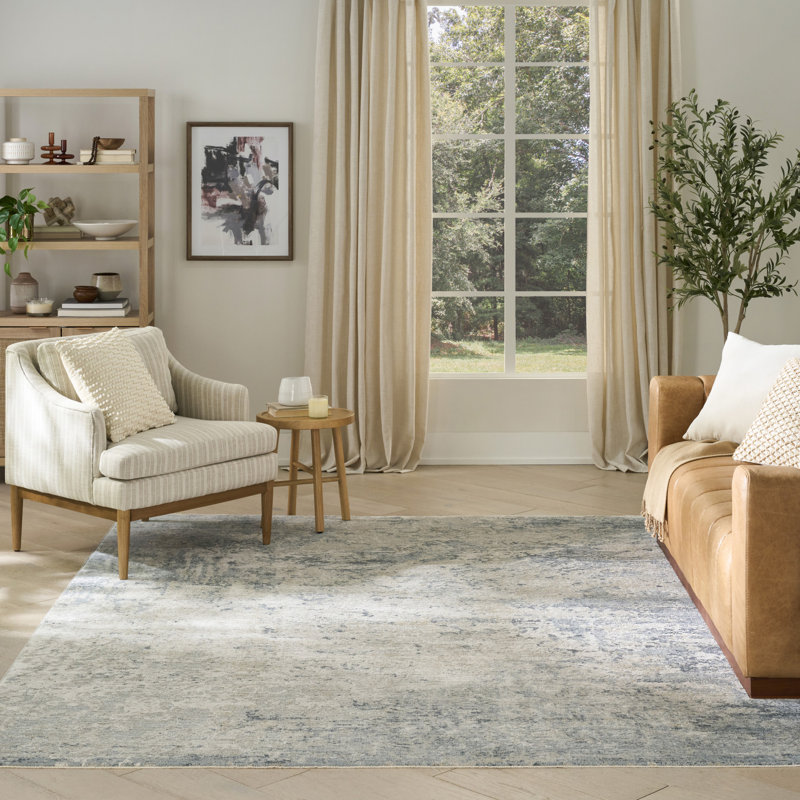 Greenes Blue Silver Modern Indoor Rug, Rectangle 9'3" x 12'7"