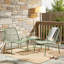 Ensemble de conversation d'extérieur 3 pièces avec structure en fer et 2 chaises en maille, 1 table d'appoint durable et élégante pour les patios et les jardins-977264876