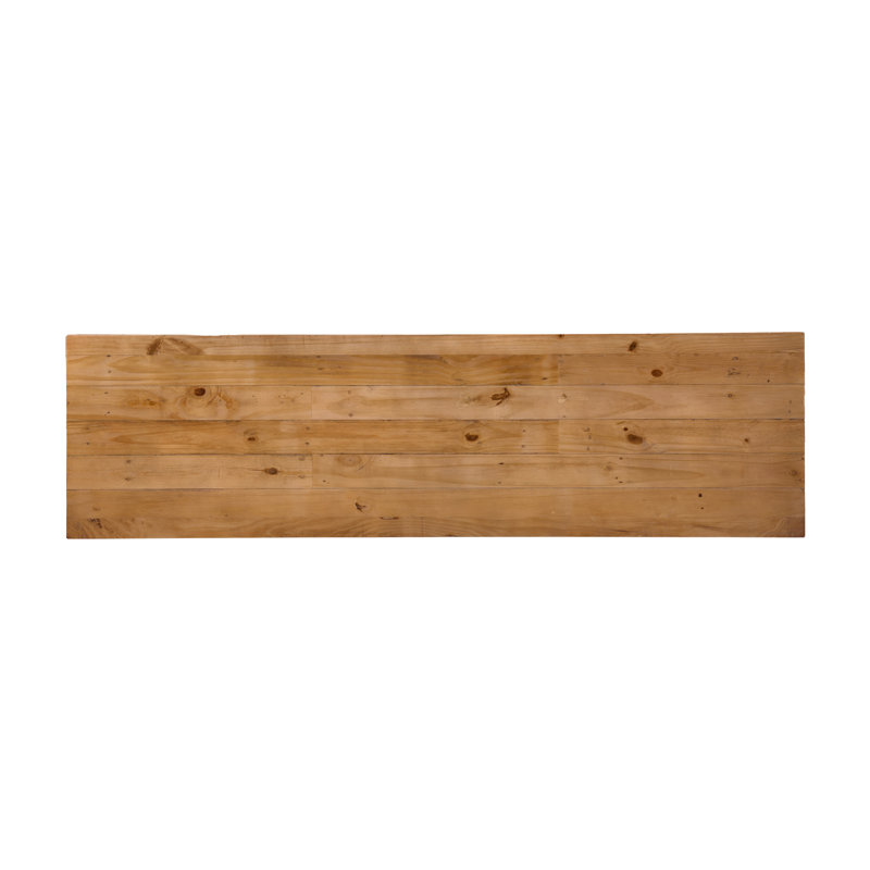Solid Wood Bench With Double Trestle