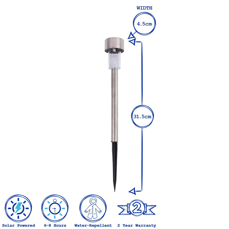 Solar Powered Metal Pathway Light