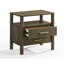 Table de chevet Cid Caro, 2 tiroirs, 1 tablette, bois d'hévéa brun wengé, 24 po
