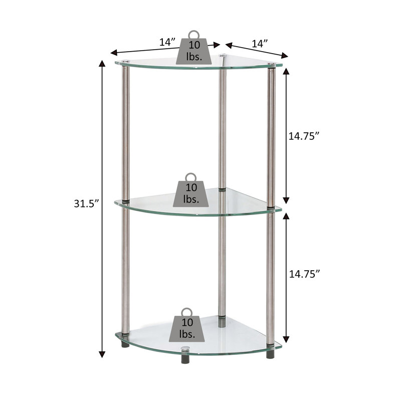 Beckett Corner Bookcase, White