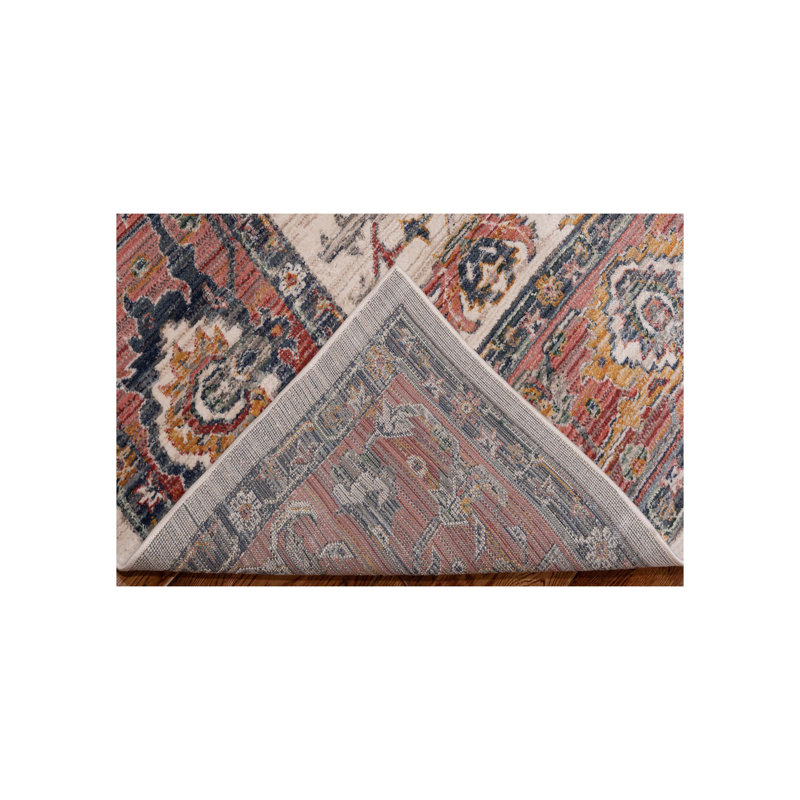 Oriental Machine-Made Ivory / Red, Rectangle 8' x 10'