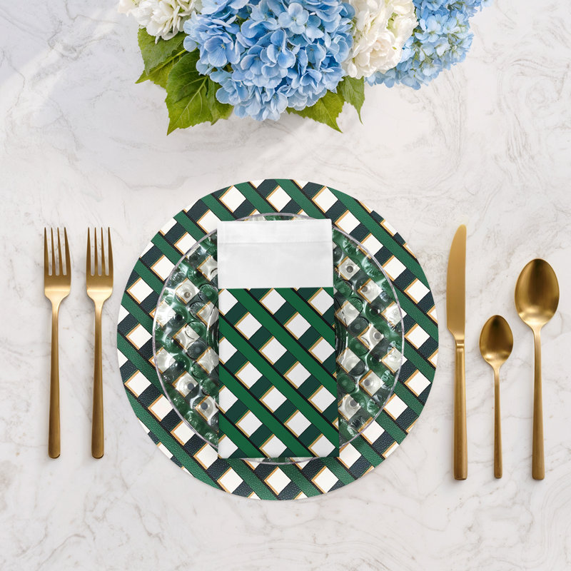 Cotton Blend Square Napkins, Green