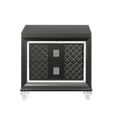 Metallic Gray Finish Nightstand
