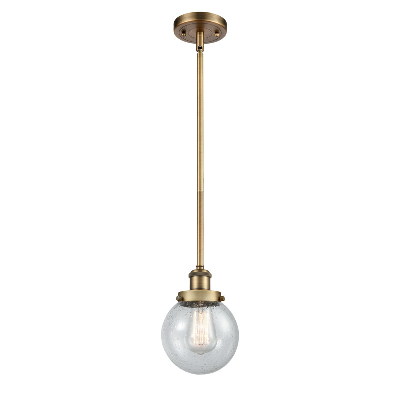 Luminaire suspendu à 1 lumière Lorri, DEL, Laiton brossé, Grainé
