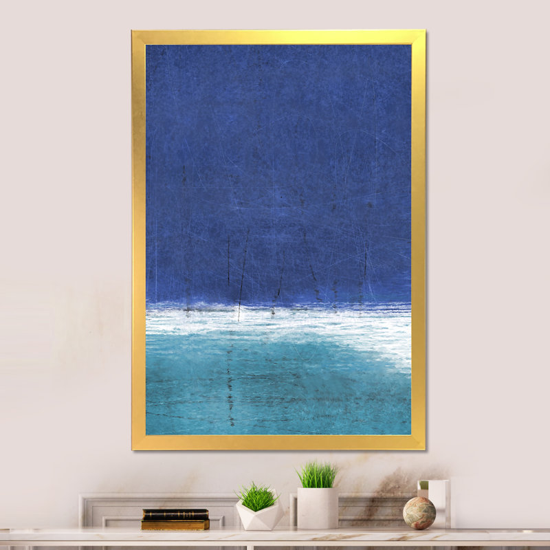 Art moderne gris et bleu II 2FDP47762, H 32 po x l 16 po x P 1 po, Or