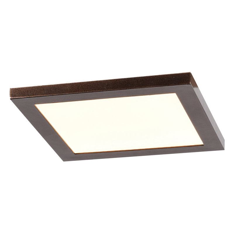 Skiljo Acrylic Flush Mount, Bronze, 0.5" H x 9.5" W x 9.5" D