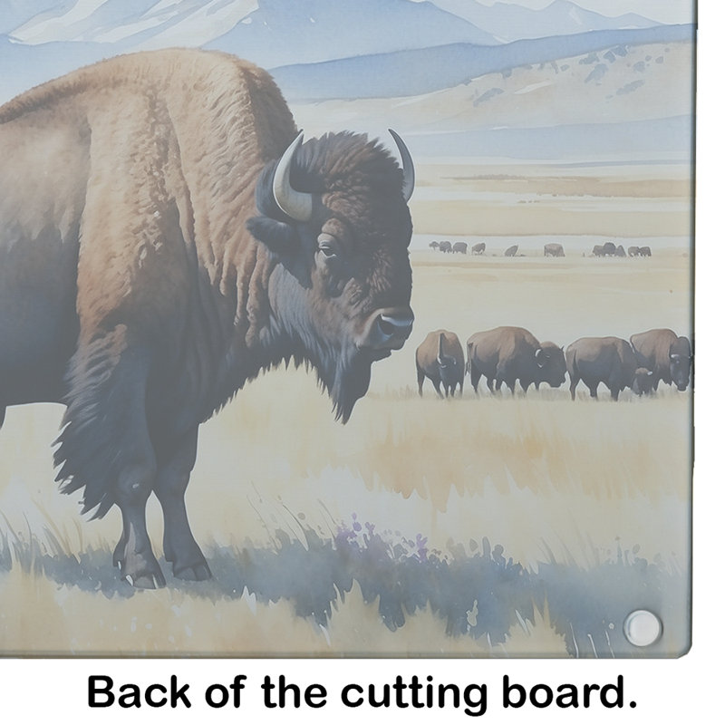 Planche à découper en verre Prairie Bison