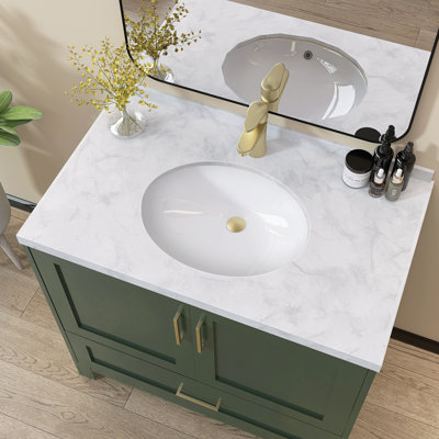 19 In. Undermount Oval U-Shape Bathroom Sink With Overflow In White Ceramic Undercounter Single Basin Vessel Sink