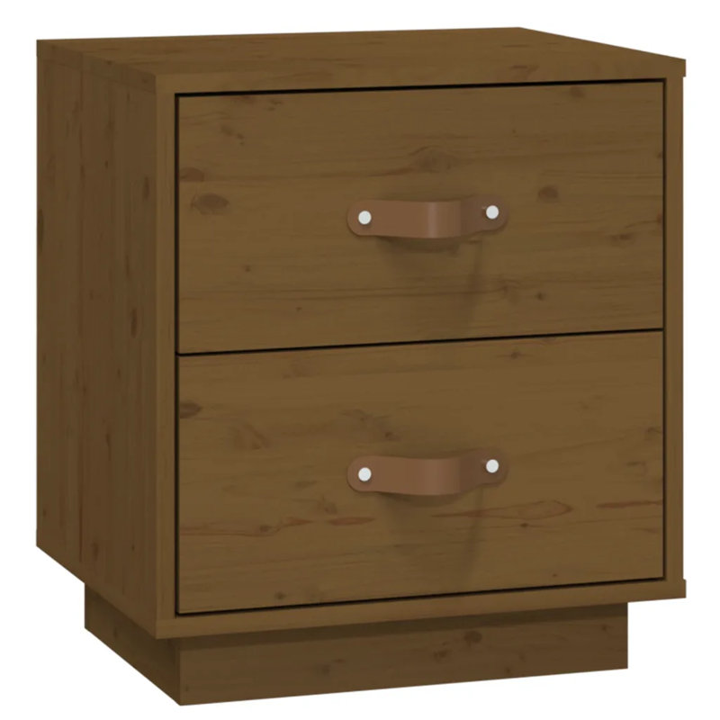 40cm W Solid Wood Bedside Table, Dark Brown, Individual