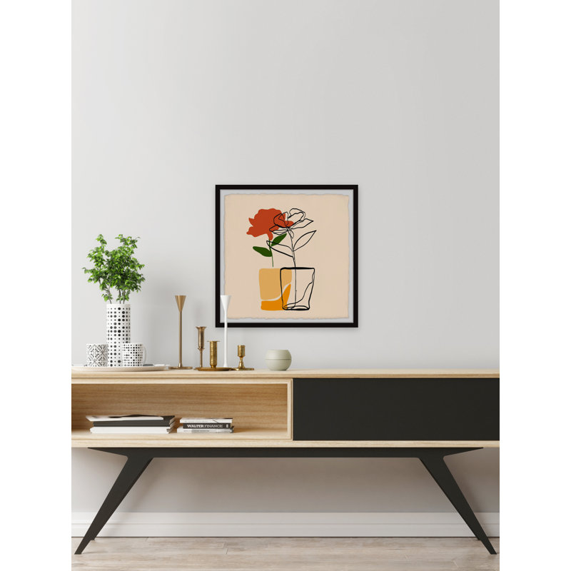 A Single Flower by Marmont Hill - Single Picture Frame Print, 30cm H x 30cm W x 3.81cm D