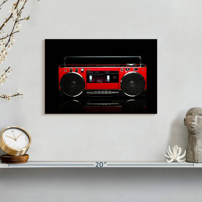 Abarca Retro Red Boom Box, 8" H x 12" W