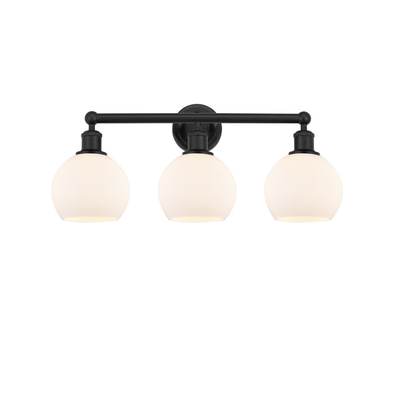 Éclairage pour salle de bain 3 lumières à intensité variable, Blanc mat, Noir mat, H 12 po x l 34,5 po x P 8,25 po
