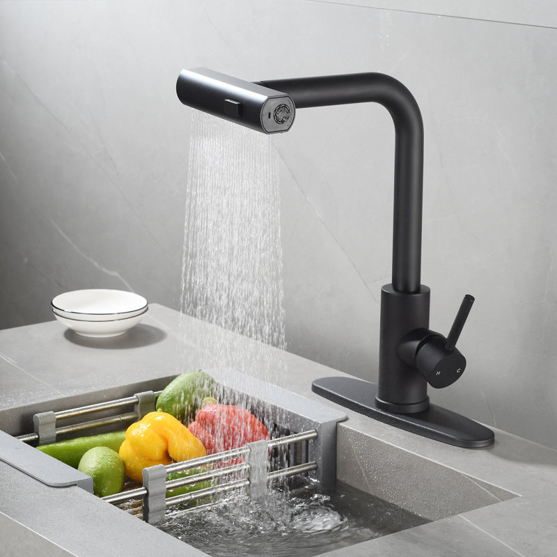 HGN Pull Down Kitchen Faucet, Matte Black