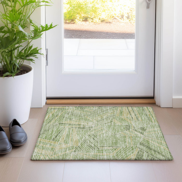 Premium Machine Washable Prisco Green Rug
