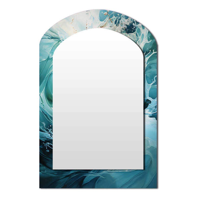 Turquoise bleu et blanc Serenity Swirl, 43 po x 33 po