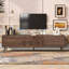 Meuble télé Mid-Century avec 2 tiroirs, console multimédia pour un rangement amélioré et un style rétro dans le salon ou le cinéma maison