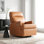 Fauteuil inclinable pivotant électrique Joris 30 po en cuir pleine fleur avec ports de chargement USB-A et USB-C
