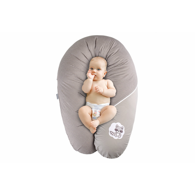 Animals Friends Cot Pillowcase, Taupe - raccoon