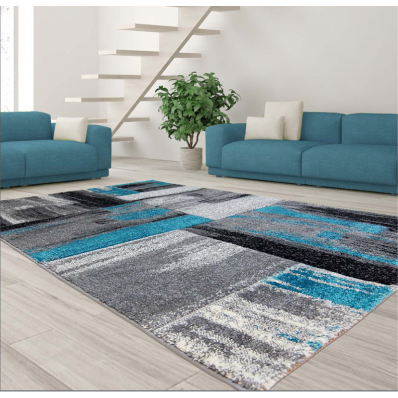 Croskey Abstract Indoor Rug, Rectangle 3'11" x 5'3"
