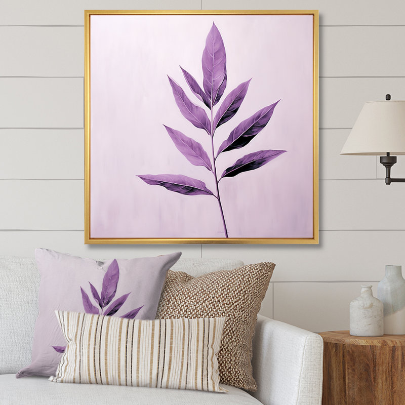 Mauve lavande mauve sur toile, H 24 po x l 24 po x P 1 po, Cadre flottant doré