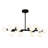 Bucurel 36" Black Linear Chandelier for Kitchen Island, Dining Table – 16-Light Celestial Design with G9 Bulb Base – LED Compatible, Adjustable Height – BACL Certified-1387315535