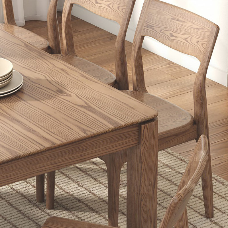 Table de salle à manger rectangulaire en noyer clair pour salle à manger / cuisine, H 29,53 po x L 70,87 po x l 35,43 po