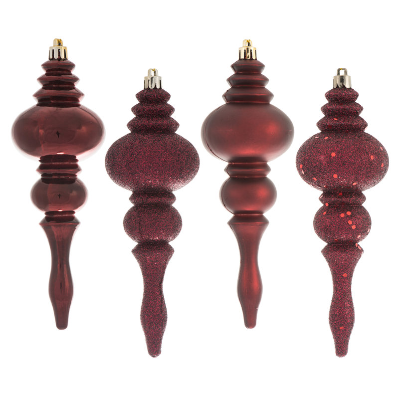 7" 4-Finish Finial Ornament, Gold