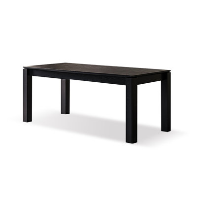 Black Rectangular Solid Wood Butterfly Leaf Dining Table