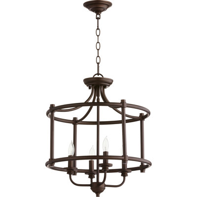 Luminaire suspendu cylindrique de style lanterne à 4 lumières Herman