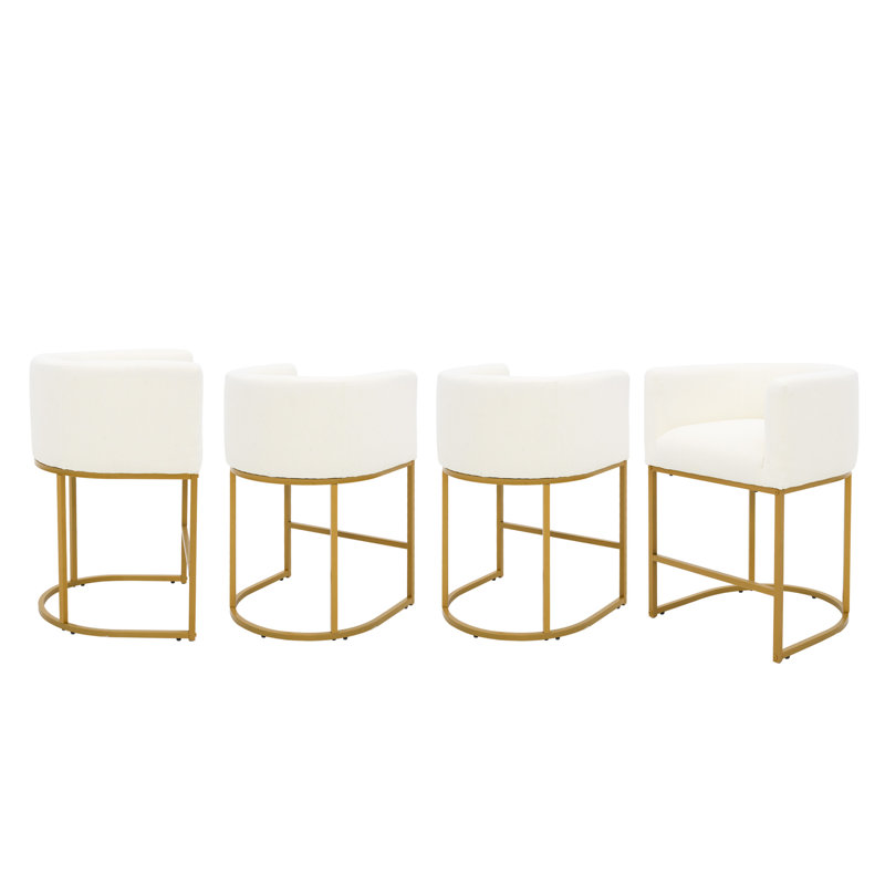 Tabouret de baril de comptoir 26 po, Blanc, 4, Noir