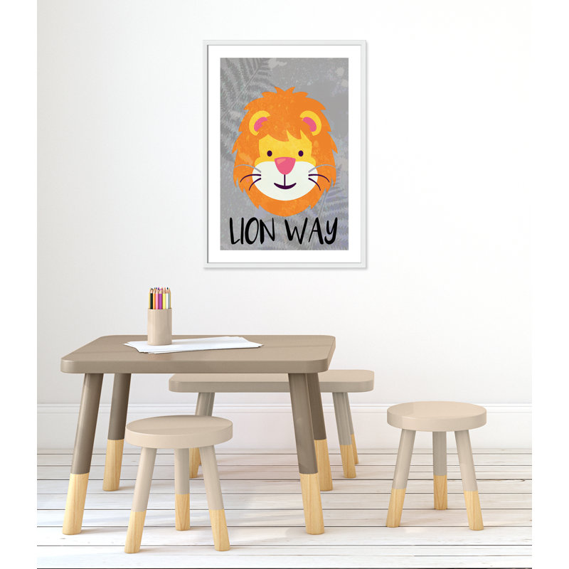 Impression sur papier Lion Way, H 34,5 po x l 24 po x P 1,18 po, Encadré de boîte blanc