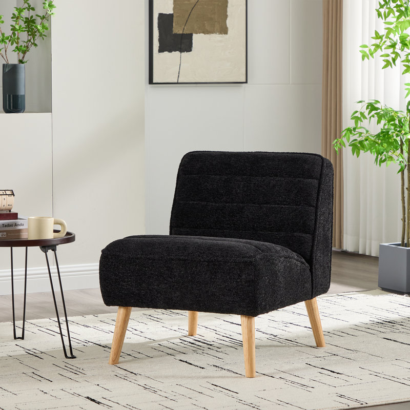 Chaise d'appoint rembourrée Mordern, Noir