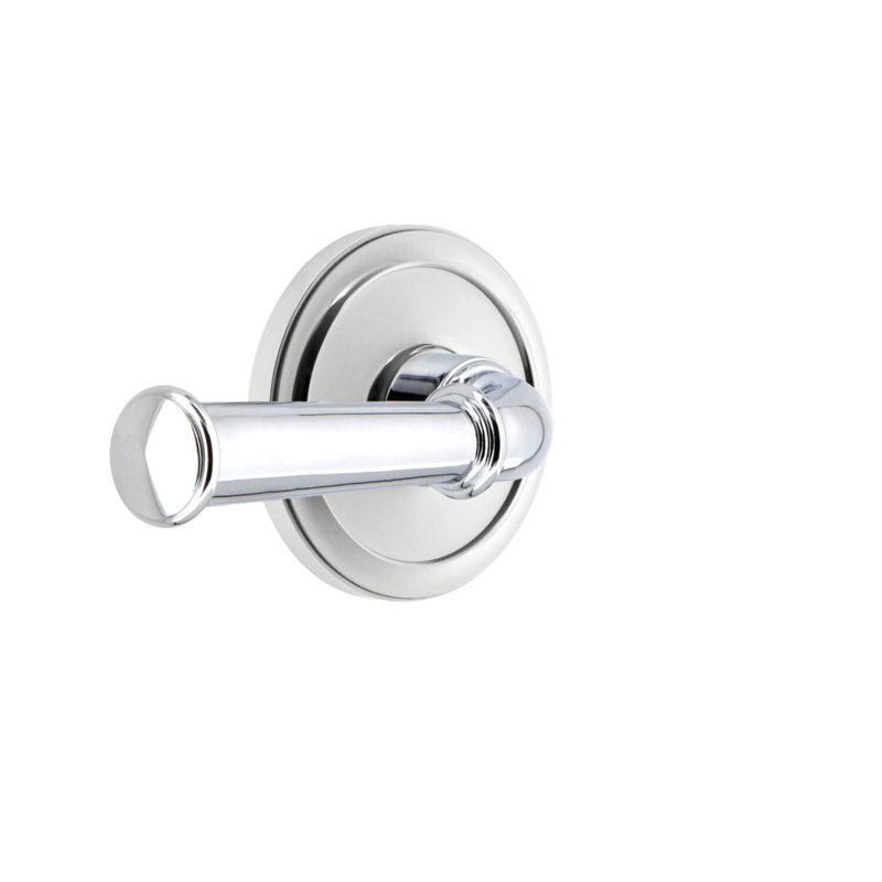 Grandeur Circulaire Rosette Passage with Georgetown Lever, Bright Chrome, Right, 2 3/8"