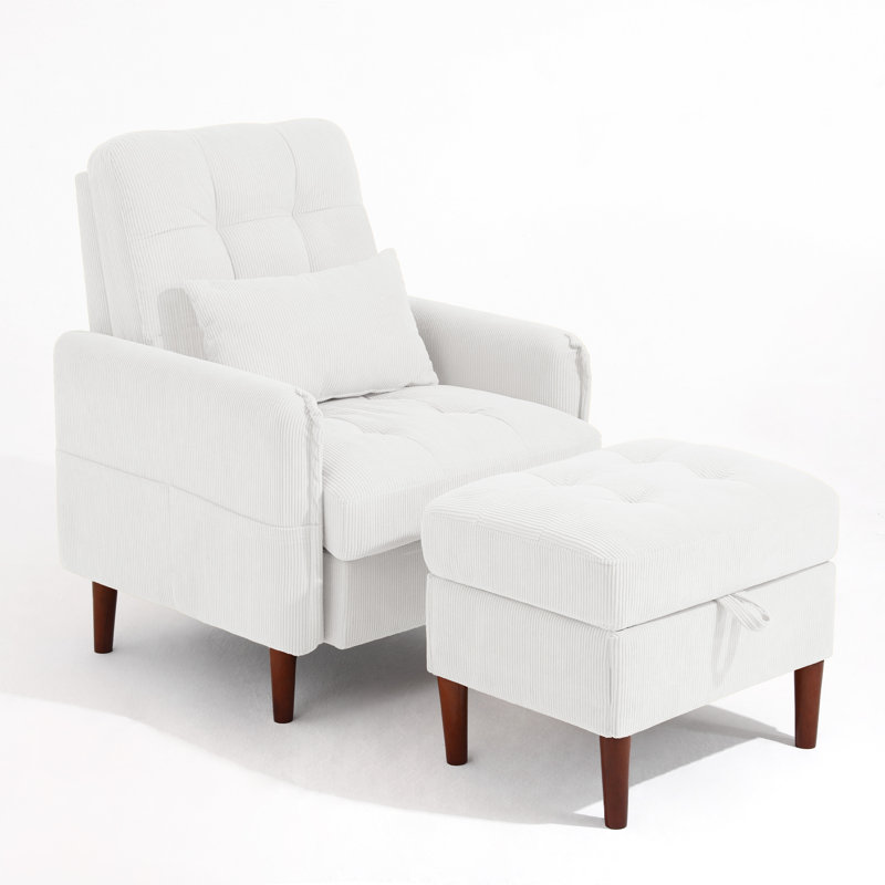 Upholstered Accent Chair, White