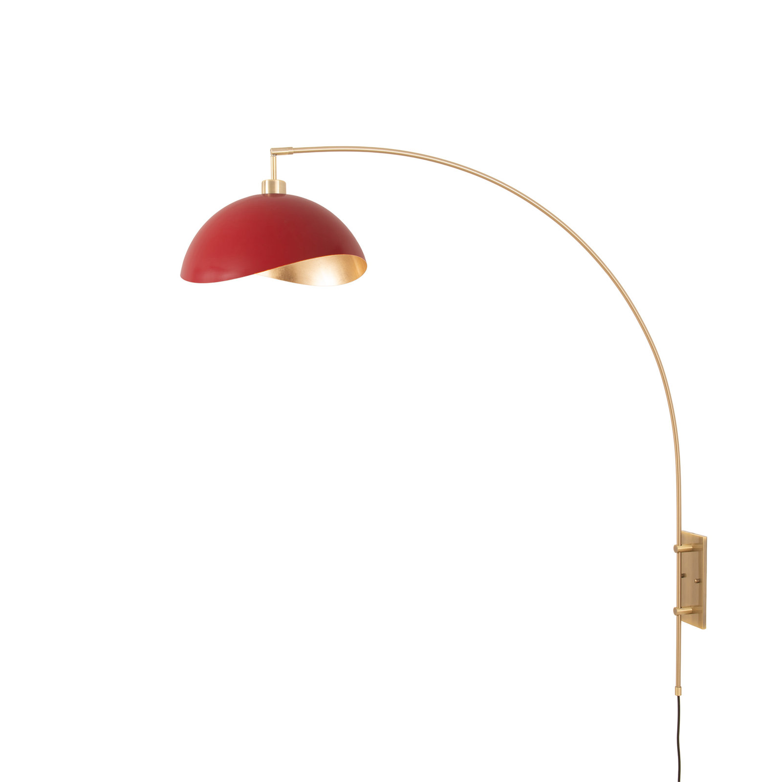 1 - Light Armed Sconce, Red Gold, Weathered Brass