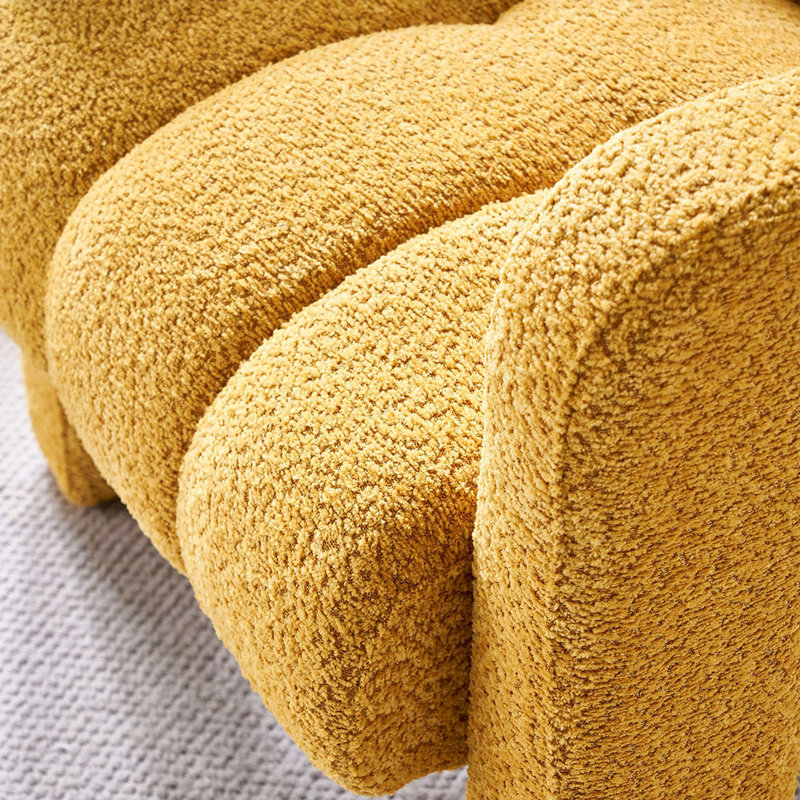 Chaise d'appoint pratique et large rembourrée, Polyester à 100 % de couleur jaune