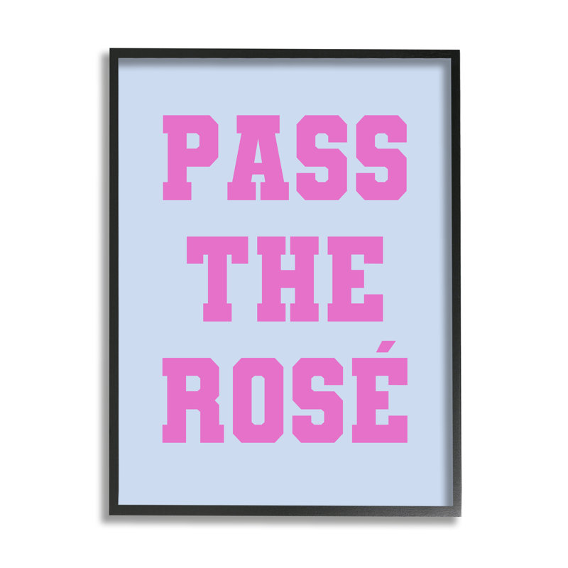 Bb-511-Encadré «Pass the rose phrase on wood» par LulusimonSTUDI, art textuel, H 20 po x l 16 po x P 1,5 po, Cadre noir