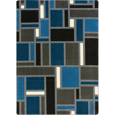 Tapis bleu / noir / gris Matilda