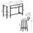 Modern 3-Piece Bar Table Set with PU Cushion Stools & 3-Tier Storage-1651480216