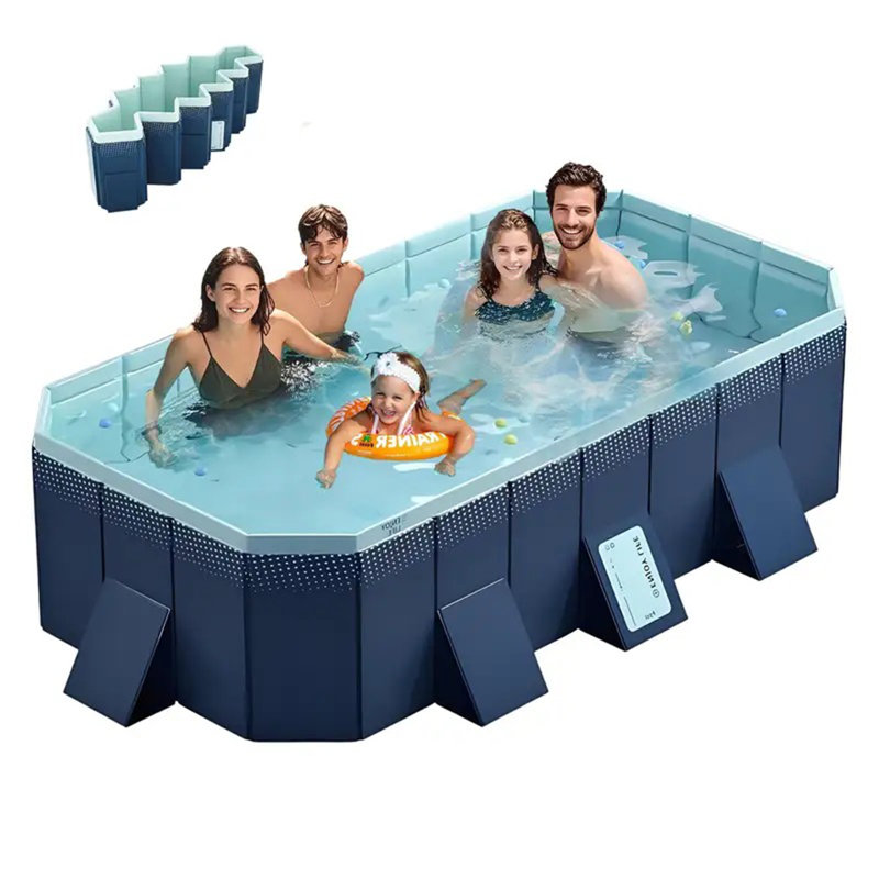 Piscine pliante gonflable en PVC, 8 pi 8 po x 5 pi 8 po x 20,4 po