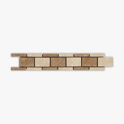 Ivory, Noce Honed Blend Travertine 2x12 Decorative Border