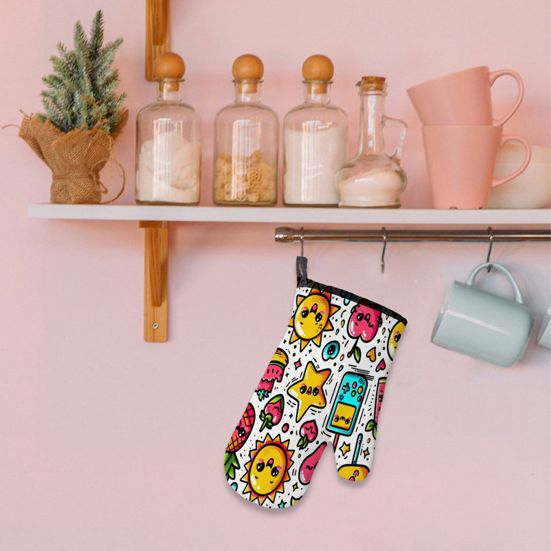 Retro Pop Oven Mitt Cotton Twill